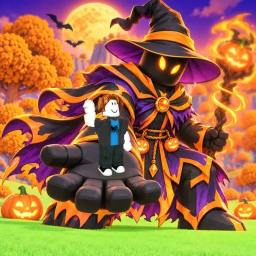 Official Roll A Stickman icon: a purple-robed stickman wizard with a pumpkin staff