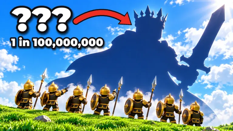 Official thumbnail of a black-and-gold stickman army on a green hill under a blue sky